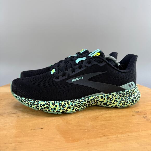 Brooks Launch 8 Womens Size 8 Black Wild Cheetah Running Shoes Cheetah Print - Picture 3 of 9